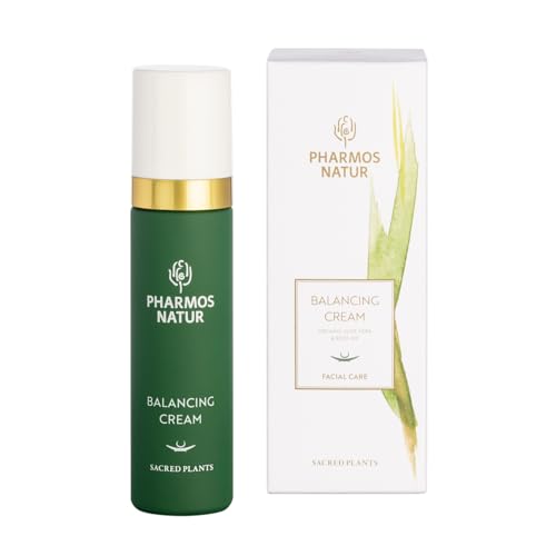 Pharmos Natur Facial Care Balancing Cream 50ml - Regenerierende Couperose Gesichtspflege mit Jojobaöl, Bio Aloe Vera & Hagebutte für Mischhaut - Beruhigend, Rötungen mindernd