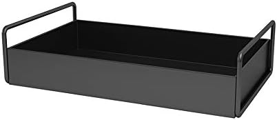 KINGBERWI Bathroom Tray, Bathroom Counter Organizer Coffee Table Decorative Tray Makeup Vanity Organizer Perfume Tray Kitchen Counter Tray, Black
