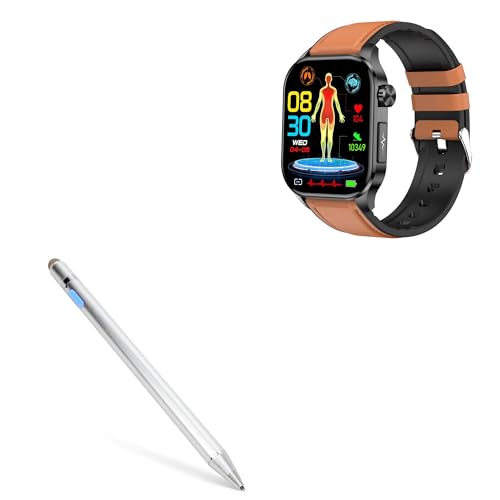 BoxWave Stylus Pen Compatible with Poalarhealth PH580 - AccuPoint Active Stylus, Electronic Stylus with Ultra Fine Tip - Metallic Silver