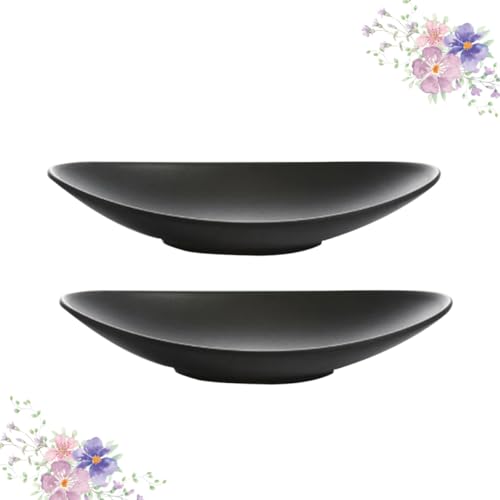 OSALADI 2pcs Bandejas Negras de Melamina para Sushi miniatura 7