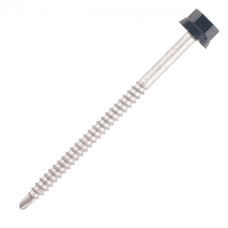 SCELL IT Boite de 100 Vis bac acier sommet de nervure support ZED - TH12 - ZTZ 6,3x125mm - RAL8012 Brun rouge - Vis, pointes, boulons