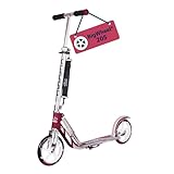 HUDORA 14764/01 BigWheel 205-Das Original mit RX Pro Technologie-Tret-Roller klappbar-City-Scooter, Magenta/Silber