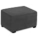 RHF Velvet Ottoman Slipcovers Stretch Fabric Rectangle Folding Storage Ottoman Covers Footrest Rectangle slipcover with Elastic Bottom (Standard, Darkgrey)