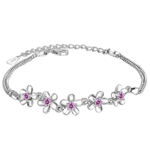 Bracelet Feng Shui violet fleur de prunier équilibre et sérénité