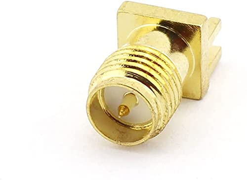 Image of RP SMA Female PCB Panel Edge Mount Plug with 4 Pins Stand Straight Connector RF Coax Coaxial Adapter (50 PCS)