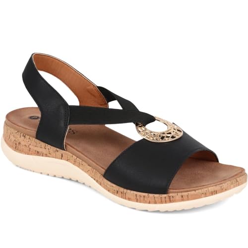 Slip-On Sandals - Black Size 8