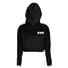 YITAN Womens Crop Top Hoodies Hooded Pullover Long Sleeve Sweatshirt Black Medium