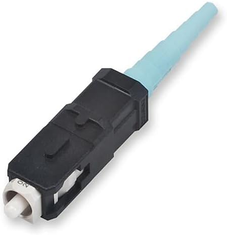 Cable Central LLC Corning 95-050-41-X Unicam High-Performance Connector, SC, 50/125 um Multimode (OM3 & OM4), Ceramic Ferrule, Single Pack, Black Housing, Aqua Boot