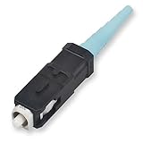 Cable Central LLC (10 Pack) Corning 95-050-41-X Unicam High-Performance Connector, SC, 50/125 um Multimode (OM3 & OM4), Ceramic Ferrule, Single Pack, Black Housing, Aqua Boot