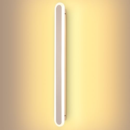LIGKIN Aplique de Pared Interior LED, Lámpara de pared Blanca Largo Diseño Aplique Moderno 3000K Blanco Cálido para Pasillo, Salón, Escalera, 60 cm