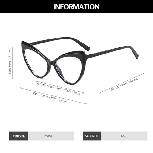 Image of YAMEIZE Blue Light Blocking Glasses for Women - Men Retro Cat Eye Anti Eye Strain Eyeglasses Computer Gaming Glasses