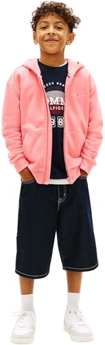 Tommy Hilfiger Kinder Unisex Hoodie mit Reißverschluss Mini Corp und Rippstrick-Saum, Rosa (Tropical Blush), 2 Jahre – Ansicht 4