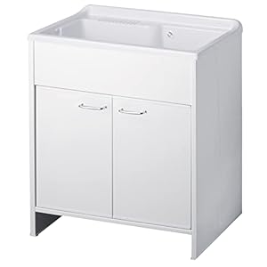 Negrari 9010KAM lavatoio in Resina, Indicato per Esterno e Interno da 80×50 cm H 85 cm, Bianco, 12 unità