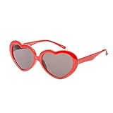 Ultra Kids Heart Shaped Sunglasses for Girls Boys - UV400 Protection Children's Retro Love Heart Novelty Glasses - Ages 3-10 - Red