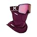 Burton Anon M6S Snow Goggles + Bonus Lens + MFI Face Mask + Case (Low Bridge Fit) (Frame: Deep Cherry, Lens: Perceive Cloudy Pink, Spare Lens: Variable Blue)