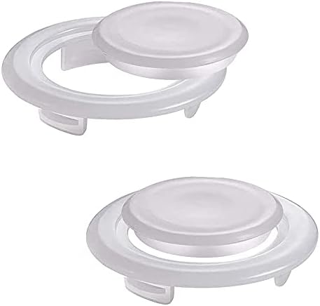 KECHIO 2 Inch Patio Table Umbrella Hole Ring and Cap Set, Standard Size Umbrella Thicker Hole Ring Plug and Cap Set (Translucent, 2 Set)