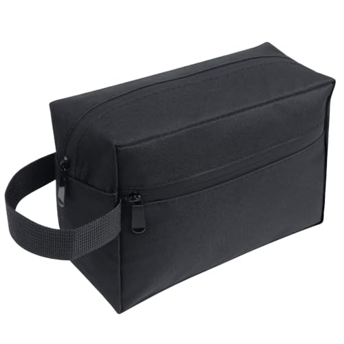 Image of XYGK Toiletry Bag for Women and Men, Waterproof Nylon Large Travel Wash Bag with Handle,Portable Toiletries Cosmetic Organizer Bag,Gym Shaving Shower Bathroom Bag-(Large,Black)