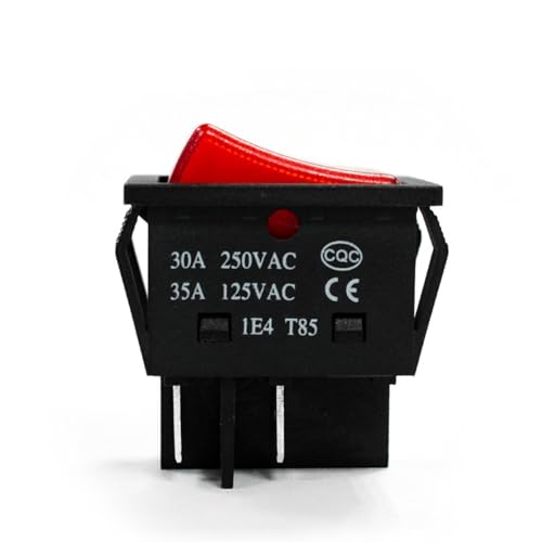 Interruptor basculante KCD4 2 posiciones 4 pines 30A 250V CA con luz piloto blanca para cuadros 2