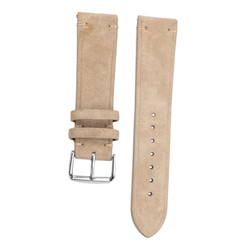 Bracelet de montre de vachette beige boucle acier inoxydable NUOBESTY