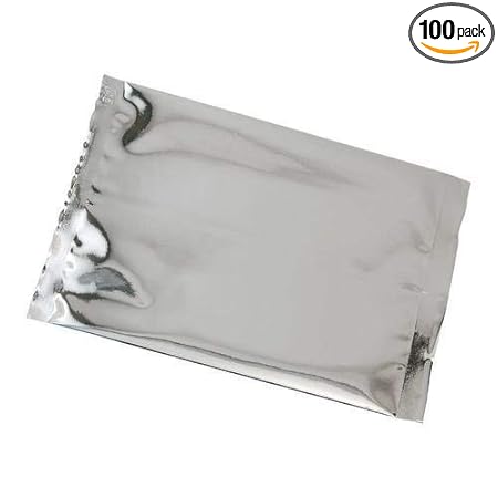 KRUM Aluminium Silver Foil Plastic Pouches Bags Multipurpose for Tea, Coffee, Food Packaging Metalised Hot/Dry Food Parcel Bags, Pack of 100 Pieces (1 kg)