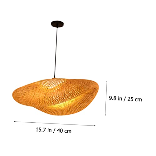 DOITOOL 1 Peça Lustre De Bambu Lustre Vintage Decoração Rústica Luminária De Teto Rattan Lâmpada Hot