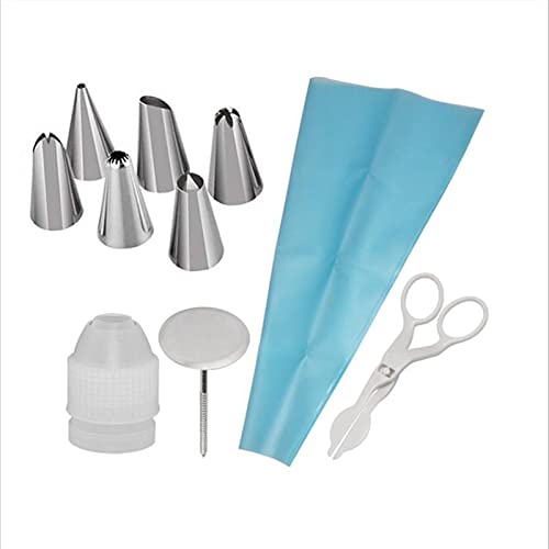 1 0PC / SET Siliconen DIY Icing piping crème gebak tas + 6 st cake nozzle tips decorating gereedschap + spijker lifter… - Image 4