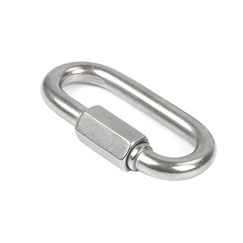KICHOUSE Stainless Steel Quick Link Shackles Set 4pcs Chain Repair Shackles M8 for Home Outdoor Use