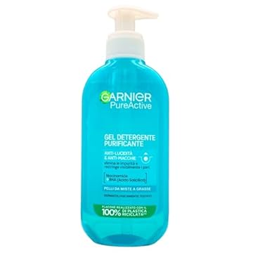 Garnier Pure Active Gel Detergente Purificante per Pelli Grasse o con Imperfezioni, 200 ml