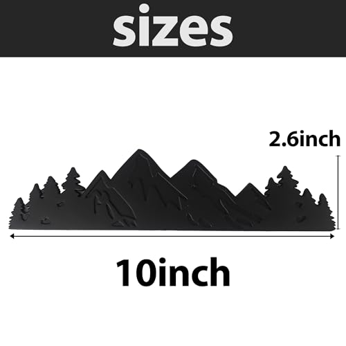 Image of 10 Inch Snow Mountain Graphic Logo Badge, Trunk Mountain Logo Emblem for Car Trunk Tailgate Emblem (Matte Black)