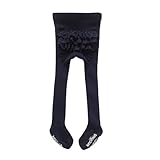 Kids Toddler Girls Stockings Tights Leggings Ribbed Knit Footed Pantyhose Warm Socks Pants Fall Winter Outfit Clothes (Lace Ruffles Butt Navy Blue, 2-4 Years)