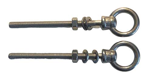 2 pernos de acero inoxidable 316 (forma tipo 307) M6 de 6 mm x 60 mm de grado marino Cover