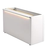 GSK White LED Metal Planter Boxes Outdoor Space LED Light Strips × 2 Durable and Stylish Rectanglular Raised Flower Trough with Drainage Holes Indoor Easy Assembly Garden Patio Balcony Porch