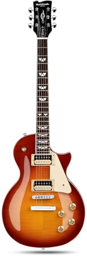 WestCreek Underdog Solid Body Electric Guitar, Mahogany Body, Maple Neck, Rosewood Fretboard, Rounded End Frets, Bone Nut, 22 Frets (CherryBurst)