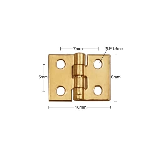 Mini charnières argentées avec clous de fixation, haute précision pour boîte décorative, x50