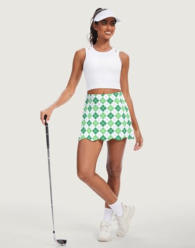 Image of M MOTEEPI 14 inch Scalloped Hem Skorts for Women with Pockets High Waisted Tennis Golf Athletic Skirt with Shorts 2026