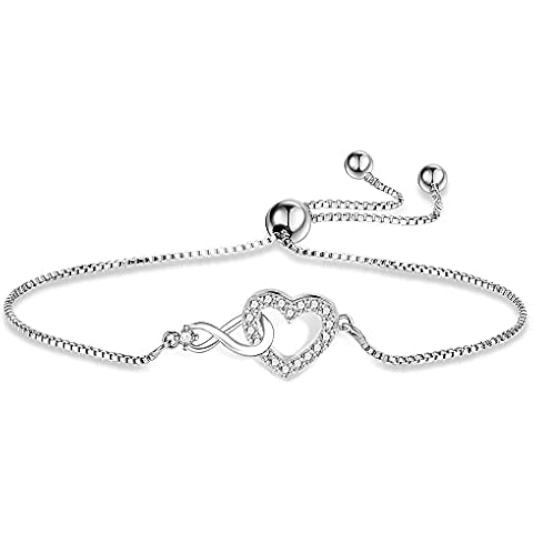 ASH'S CHOICE Adjustable Silver Heart Bracelet Cover