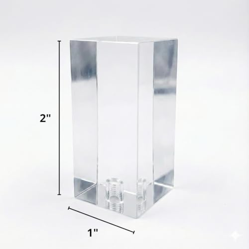 Image of Royal Designs, Inc. F-5037L-2 Clear Lucite Lamp Finial, 1 x 2 inch, Rectangle, 2-Pack
