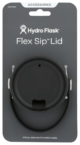 Hydro Flask Lid – Flex Sip Replacement Lid for Wide Mouth Water Bottles - Coffee Lid Accessory Black
