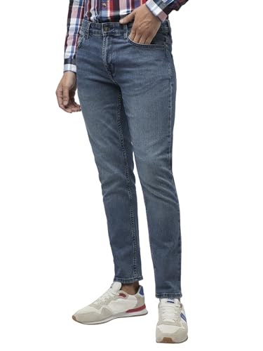 Image of Jack & Jones Men Mid Rise Slim Fit Light Fade Comfort Stretchable Jeans