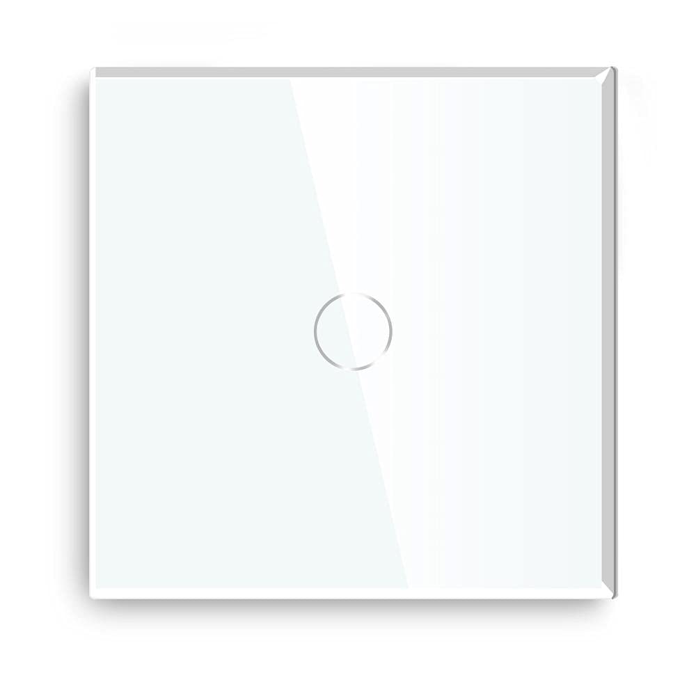 Interruptor Tactil Toque Interruptor 1 Gang 1 Way 2 Way Standard Touch Interruptor Negro Blanco Dorado con Panel de Vidrio Toque Interruptor de luz Interruptor Inteligente