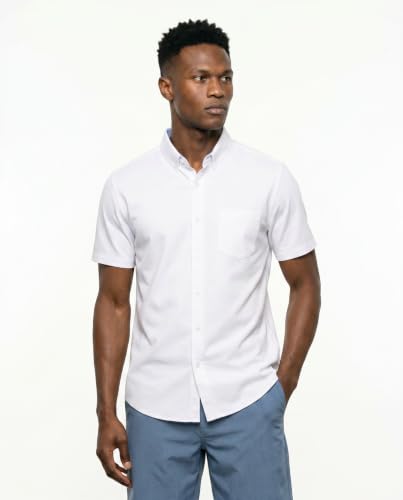 Image of Visive Mens Shirts Multi Packs Short Sleeve Button Down Dress Shirts Solid Color Big and Tall