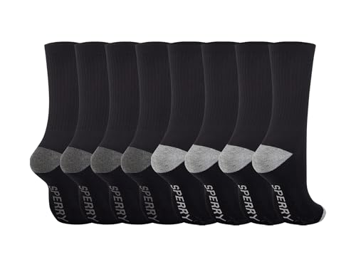 Image of Sperry Men's 8-Pack Cushion Comfort Crew Socks - Moisture-Wicking Athletic Socks - Crew Socks for Everyday or Sports Use