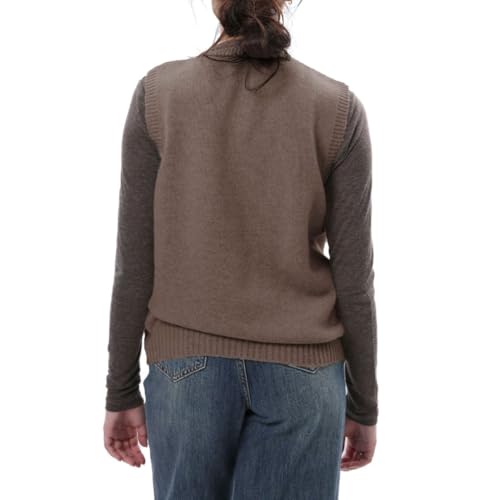 Image of Amazhiyu Womens 100% Wool Sweater Vest Sleeveless V Neck Knitted Pullover Top