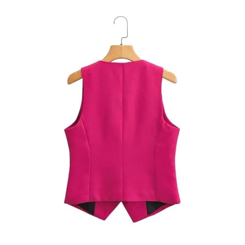 V-Neck Single Breasted Suit Vest Women Slim Short Fashion Sleeveless Vest3
