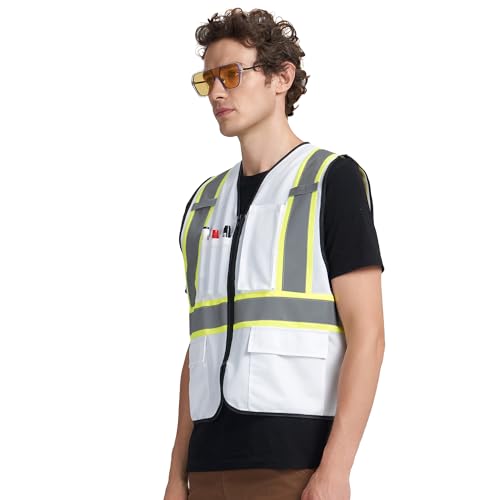 Image of A-KSAFETY High Visibility Safety Vest for Men Women with Pockets and Zipper