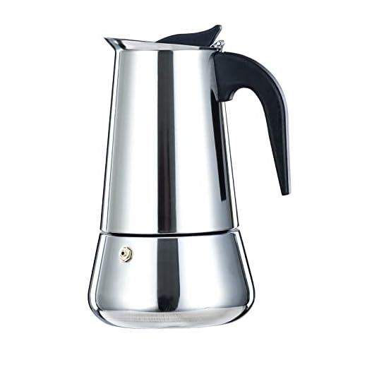 Simyolife Stovetop Espresso Maker Stainless Steel Italian Coffee Maker Moka Pot Induction-Capable Moka Coffee Machine Cafe Percolator Maker, Silver (12-Cups, 20oz/600ML)-Mother's Day Gifts