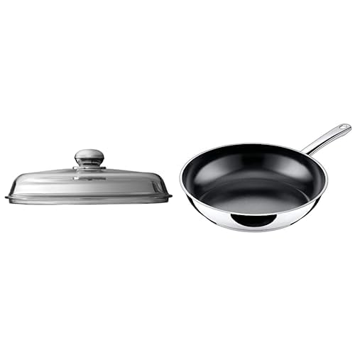Silit Talis Bratpfanne Induktion 28 cm, Edelstahl beschichtet, Keramikbeschichtung, backofenfest & Pfannen- Topfdeckel 28 cm, Glasdeckel mit Metallknauf, Deckel für Töpfe & Pfannen
