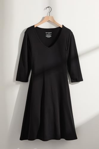 Image of Fair Indigo Women's 100% Organic Pima Cotton Half Sleeve V-Neck Dress
