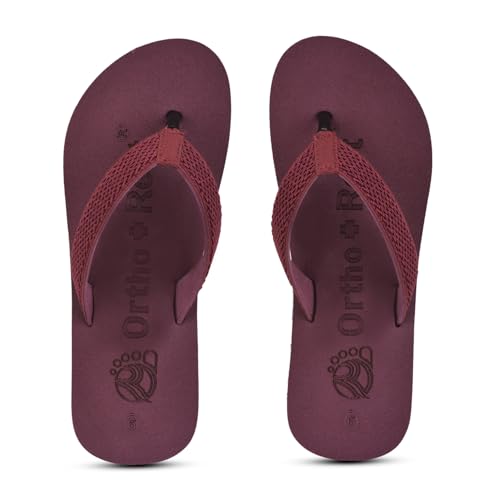 Image of Ortho + Rest Women's Flip Flops | Slippers for Women | Orthopedic Lightweight Comfortable Flat Casual Stylish Dr Chappals and House Flip flops For Ladies and Girl's
