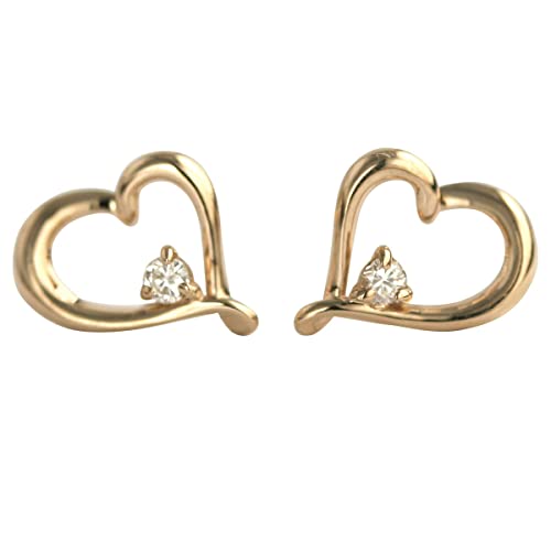 [�_�C�������h���[���h] ���f�B�[�X �W���G���[ K18PG �s���N�S�[���h �_�C�������h �I�[�v���n�[�g �s�A�X 0.02ct �I�ׂ� 3�f�� Open Heart